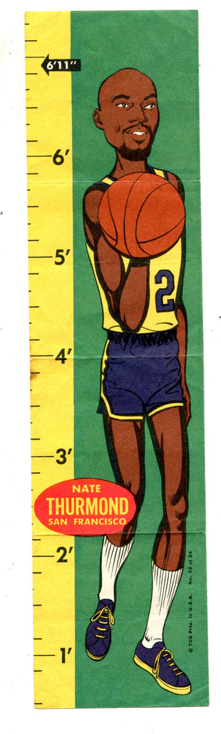 Nate Thurmond 1969 Topps Rulers Card