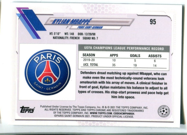 Kylan Mbappe 2021 Topps Chrome UEFA Champions League Steve Aoki #95