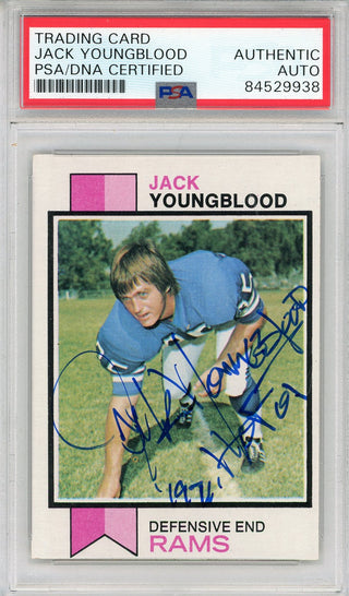Jack Youngblood "HOF 01 1971" Autographed 1973 Topps Card #343 (PSA)