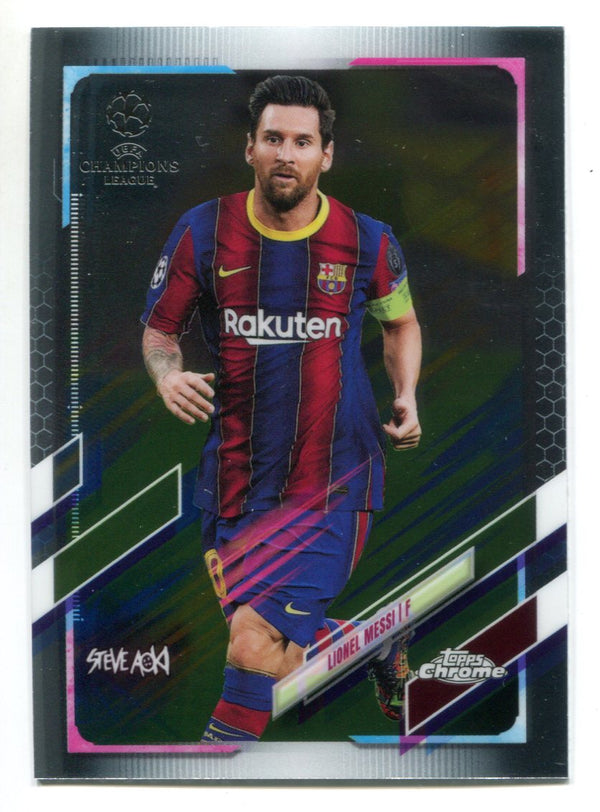 Lionel Messi 2021 Topps Chrome UEFA Champions League Steve Aoki #1