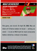Max Scherzer Topps Stadium Club Rookie Card 2008