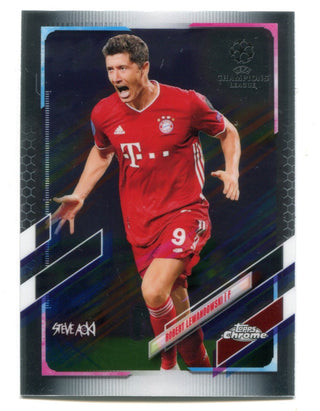 Robert Lewandowski 2021 Topps Chrome UEFA Champions League Steve Aoki #150