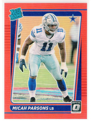 Micah Parsons 2021 Panini Donruss Optic Red Prizm Rated Rookie Card #245