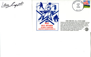 Lou Angotti Autographed Roster with 1995-1996 NHL All Star Game Envelope