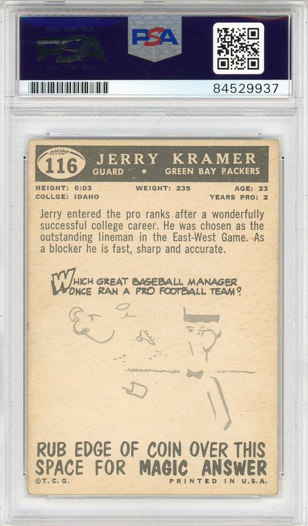 Jerry Kramer "HOF 2018" Autographed 1959 Topps Card #116 (PSA)