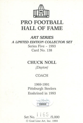 Chuck Noll Autographed Goal Line Art Card (JSA)