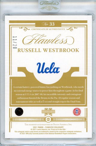 Russell Westbrook 2021 Panini Flawless Collegiate Diamond Card #33