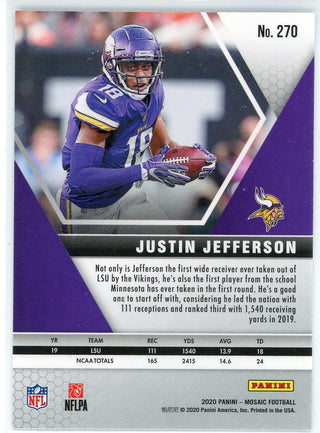 Justin Jefferson 2020 Panini Mosaic NFL Debut Rookie Card #270