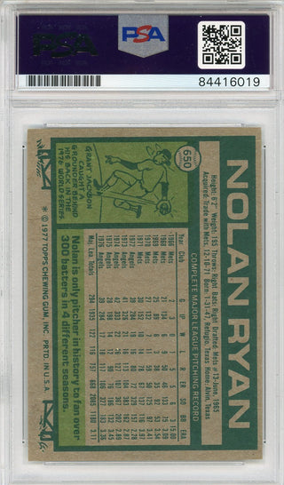 Nolan Ryan "HOF 99" Autographed 1977 Topps Card (PSA)