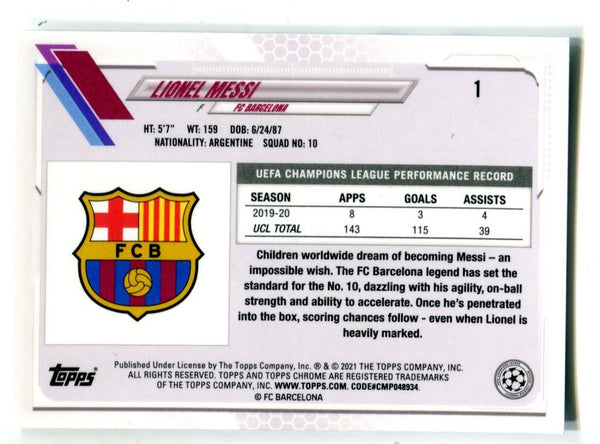 Lionel Messi 2021 Topps Chrome UEFA Champions League Steve Aoki #1
