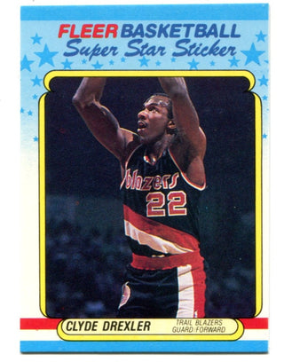 Clyde Drexler 1988 Fleer Super Star Sticker #3 Card