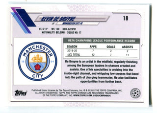 Kevin De Bruyne 2021 Topps Chrome UEFA Champions League Steve Aoki #18