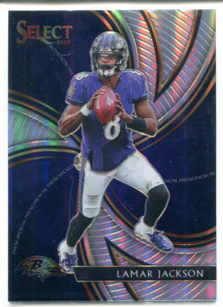 Lamar Jackson 2019 Panini Select Prizm Card #17