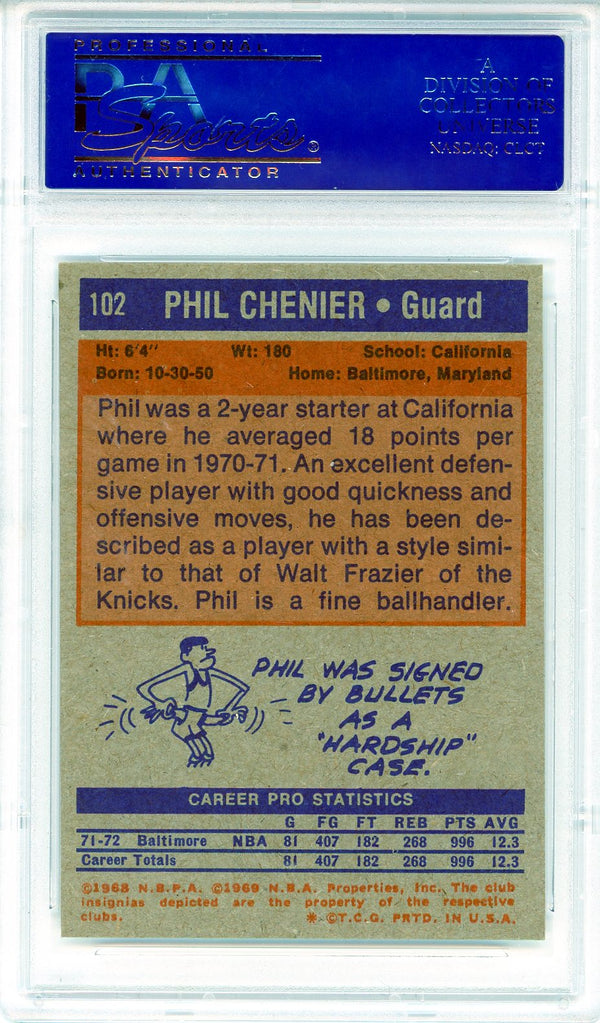 Phil Chenier 1972 Topps Card #102 (PSA Mint 9)
