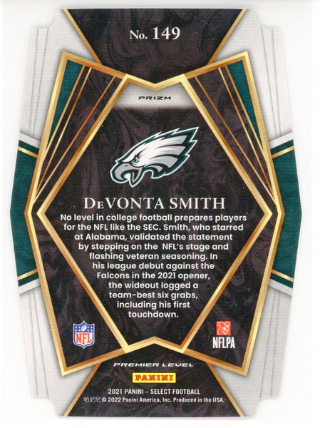 2021 Select DeVONTA SMITH Black & Gold Prizm Die Cut Prizm