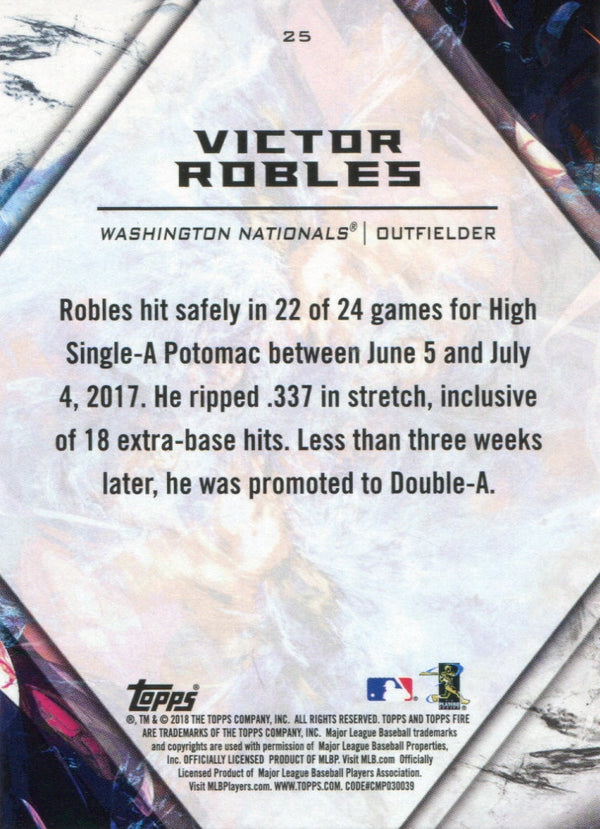 Victor Robles 2018 Topps Fire Rookie Card