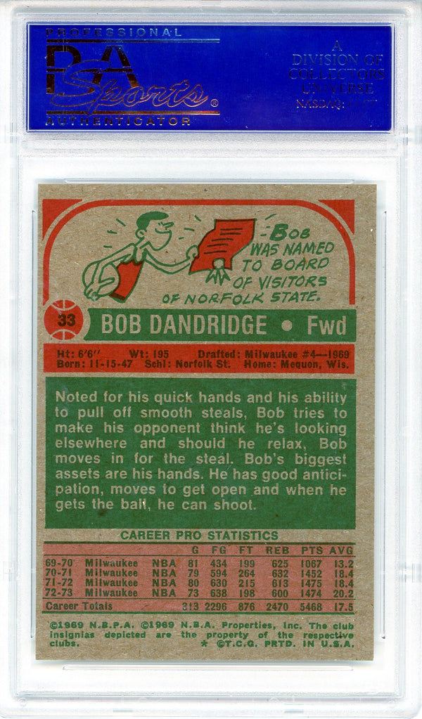 Bob Dandridge 1973 Topps Card #33 (PSA Mint 9)