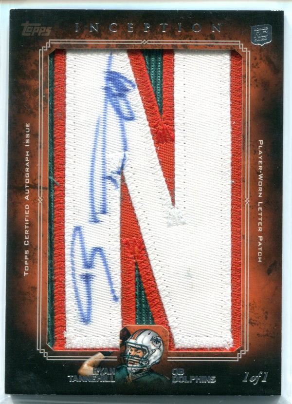 Ryan Tannehill Autographed 2012 Topps Inception Rookie Jersey Patch Card