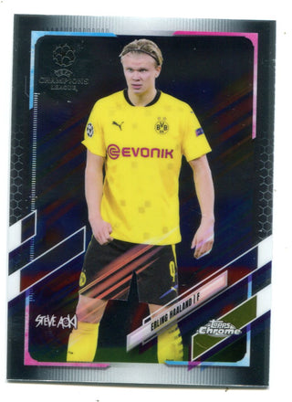 Erling Haaland 2021 Topps Chrome UEFA Champions League Steve Aoki #49