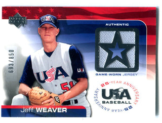 Jeff Weaver 2004 Upper Deck USA Baseball #GU-JW Jersey Card 693/850