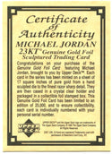 Upper Deck Michael Jordan Gold Foil Sculptured Trading Card /25000