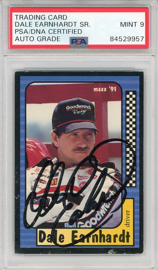 Dale Earnhardt Autographed 1991 Maxx Card #3 (PSA Auto 9)