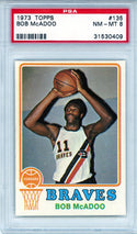 Bob McAdoo 1973 Topps Card #135 (PSA NM-MT 8)