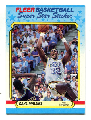 Karl Malone 1988 Fleer Super Star Sticker #5 Card