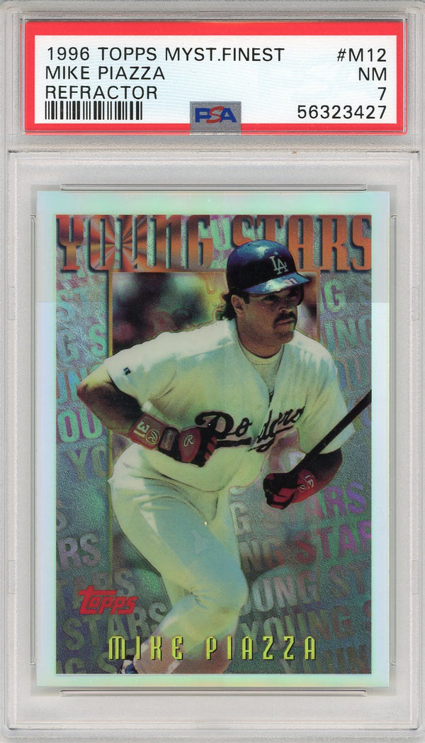 Mike Piazza 1996 Topps Young Stars Mystery Finest Refractor Card #M12 (PSA)