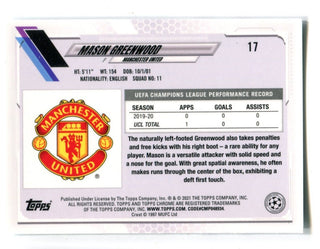 Mason Greenwood 2021 Topps Chrome UEFA Champions League Steve Aoki #17