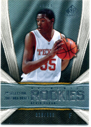 Kevin Durant 2007-08 Upper Deck Authentic Rookies Card #838/999