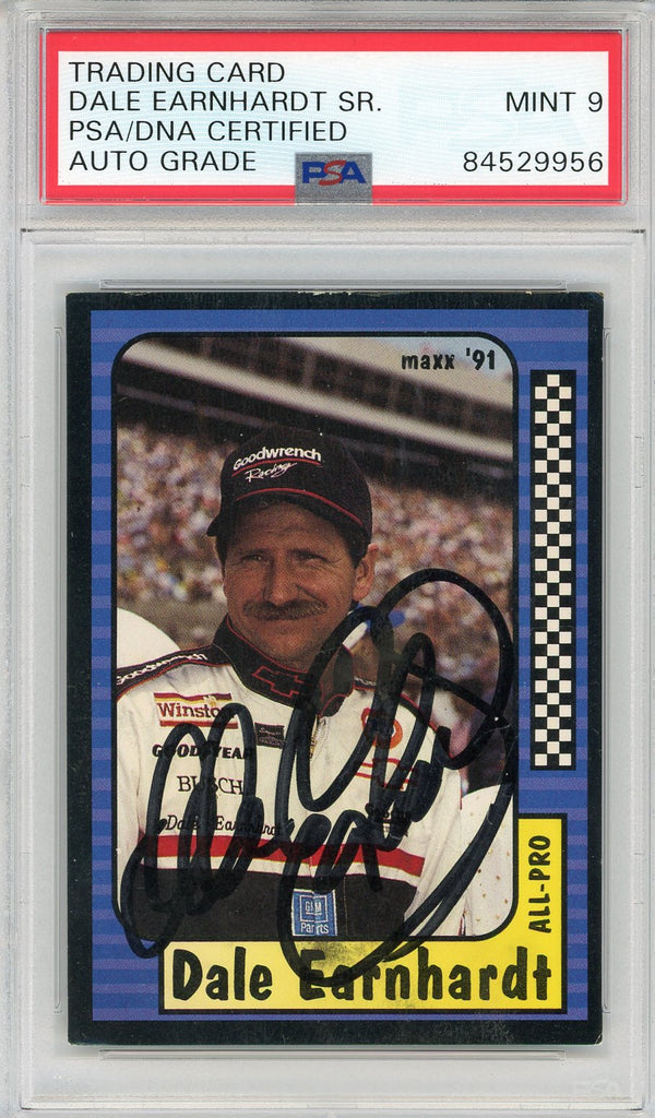 Dale Earnhardt Autographed 1991 Maxx Card #220 (PSA Auto 9)