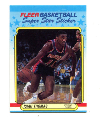 Isiah Thomas 1988 Fleer Super Star Sticker #10 Card