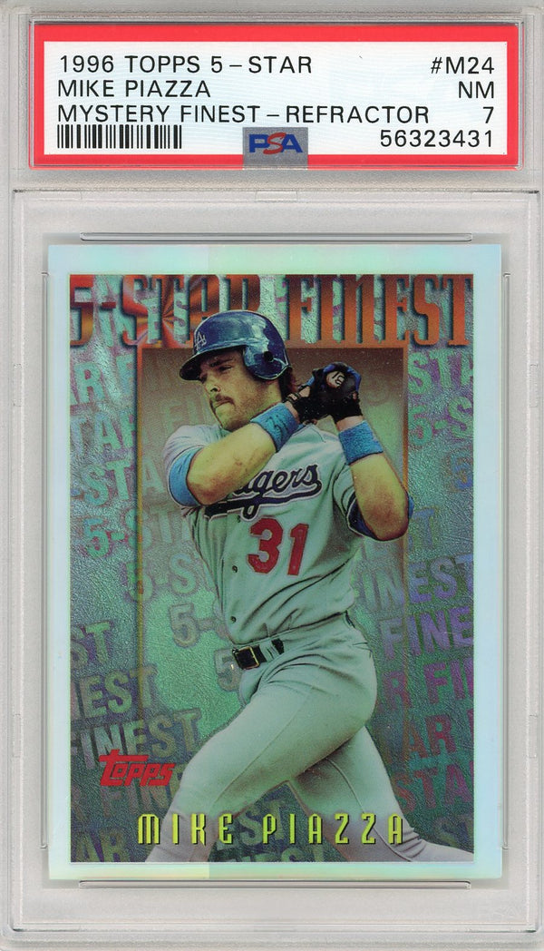 Mike Piazza 1996 Topps 5 Star Mystery Finest Refractor Card #M24 (PSA)