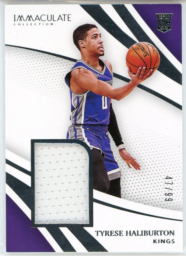 Tyrese Haliburton 2020 Panini Immaculate Collection Rookie Patch Card #RRJ-TYH
