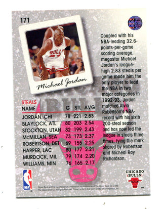 Michael Jordan 1993 Upper Deck Season Leaders #171