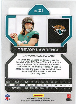 Trevor Lawrence 2021 Panini Prizm Rookie Card