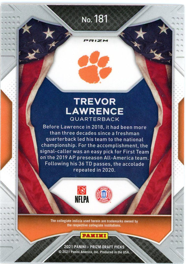 Trevor Lawrence 2021 Panini Prizm Draft Picks All-Americans Orange Ice Rookie Card #181