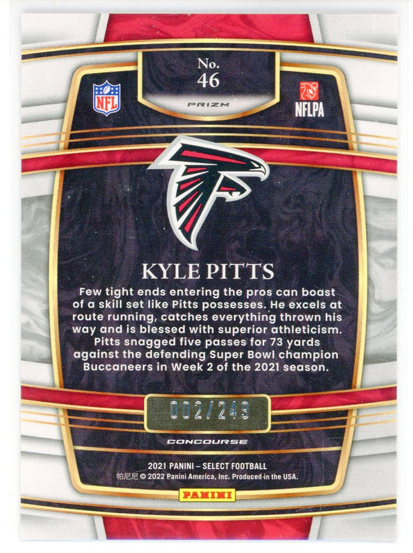 Kyle Pitts 2021 Panini Select Red/White/Blue Prizm Rookie Card #46