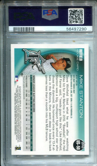 Mike Stanton 2010 Topps Update Rookie Card #US50 PSA 9