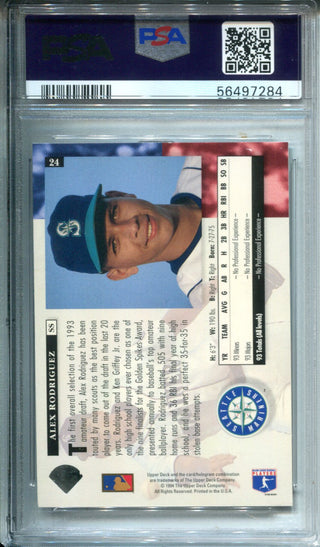 Shop Alex Rodriguez Seattle Mariners Autographed 1994 Upper Deck Rookie  Card #24 Auto Grade Gem Mint 10