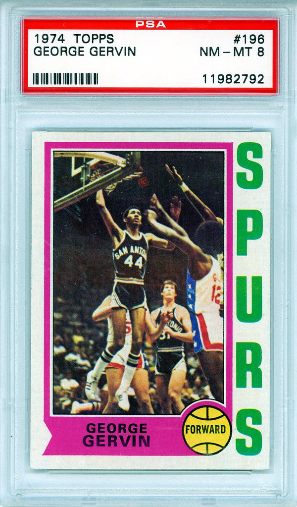 George Gervin 1974 Topps Card #196 (PSA NM-MT 8)