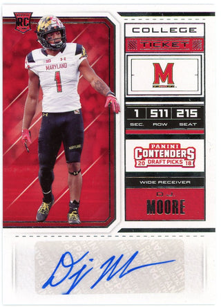 DJ Moore 2018 Panini Contenders Draft Picks Autographed Rookie Card
