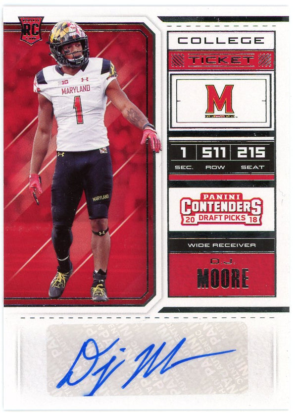 DJ Moore 2018 Panini Contenders Draft Picks Autographed Rookie Card