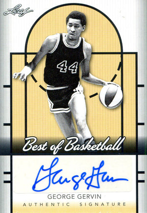 George Gervin Autographed Leaf Card