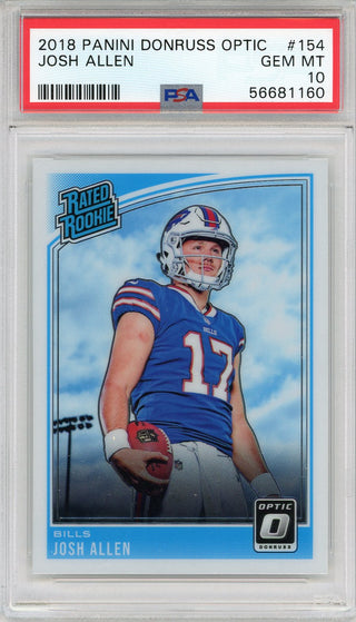 Josh Allen 2018 Panini Donruss Optic Rookie Card #154 (PSA)