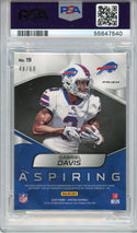 Gabriel Davis Autographed 2020 Panini Spectra Aspire Blue Prizm Rookie Patch Card #19 (PSA 9/10)