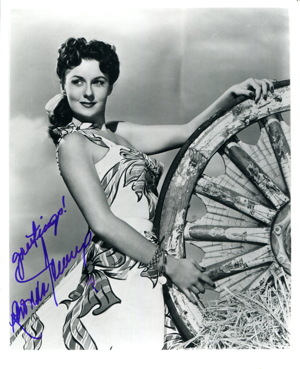 Rhonda Fleming "Greatings" Autographed Black & White 8x10 Photo