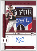 KJ Costello Autographed 2021 Panini National Treasures Collegiate Rookie Patch Card #78