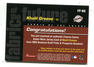 Khalil Greene 2003 Bowman Fabric of The Game #FFKG Jersey Card